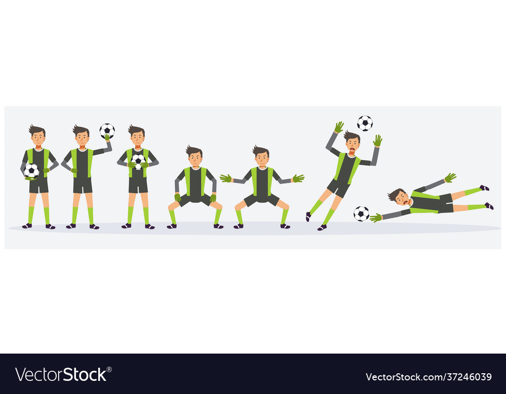 Collection set soccerfootball goalkeeper