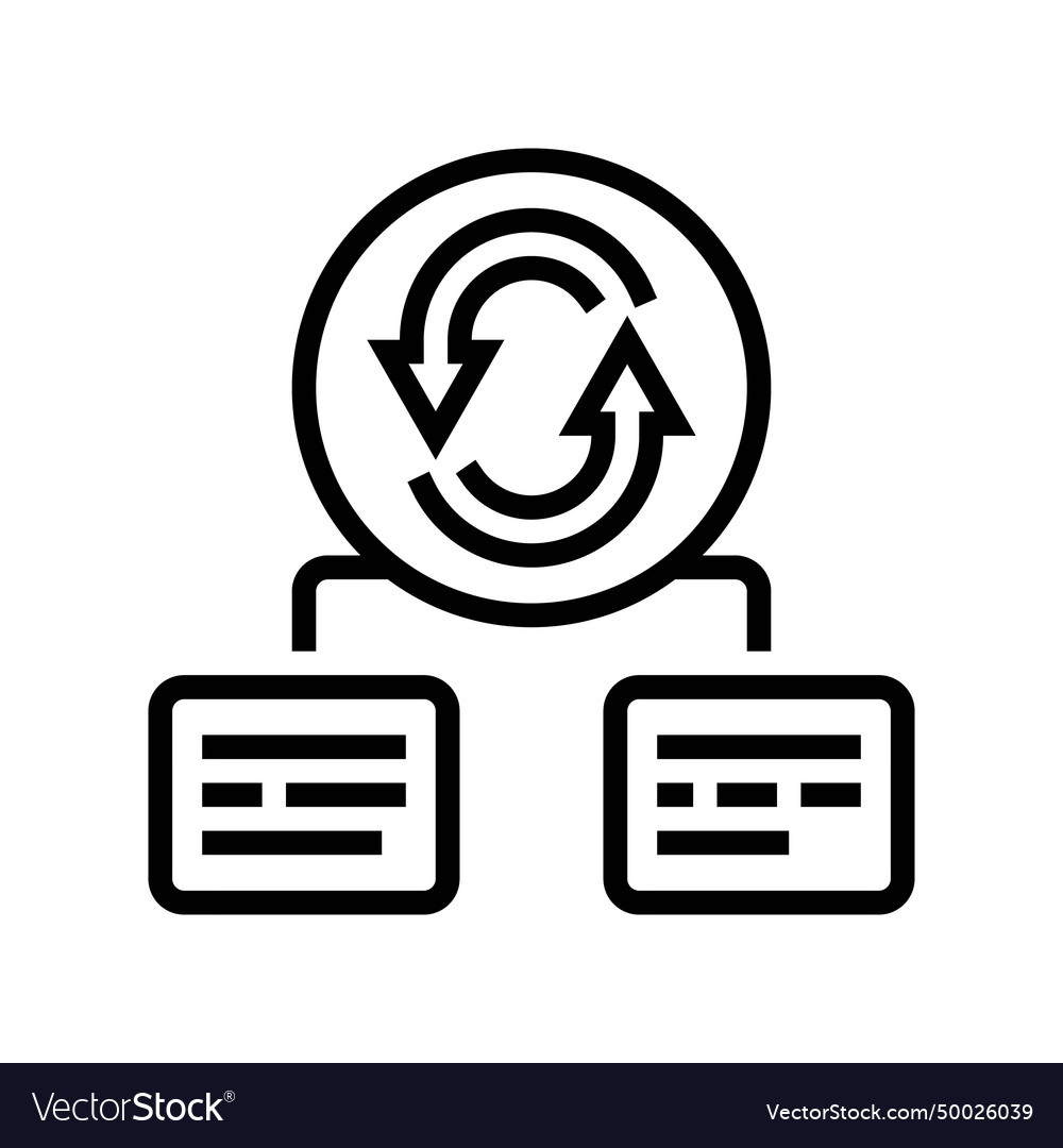 Context switching time management line icon vector image Context switching time management line icon