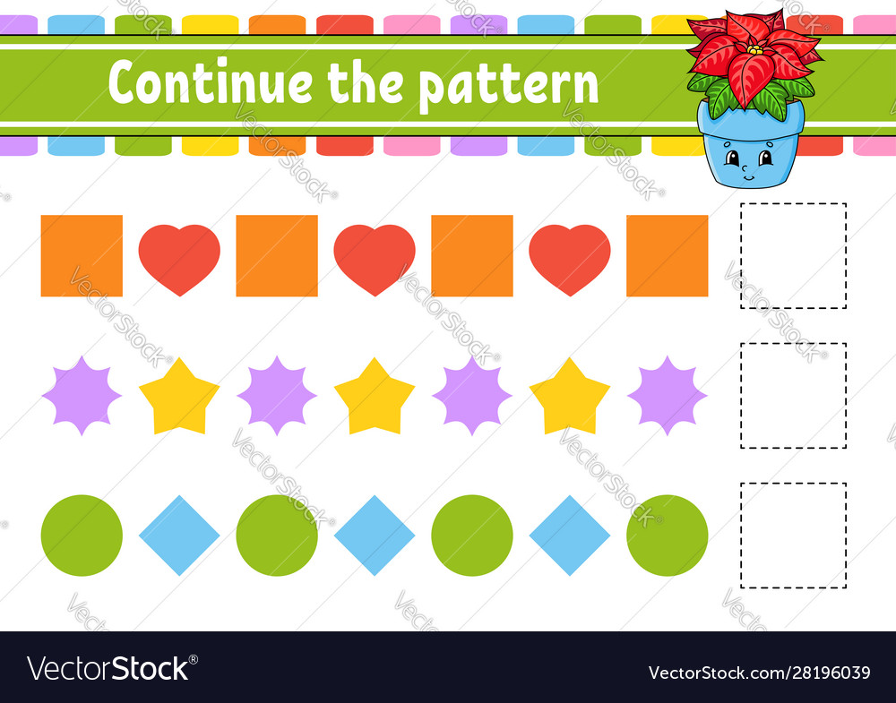 Continue pattern education developing vector image Continue pattern education developing