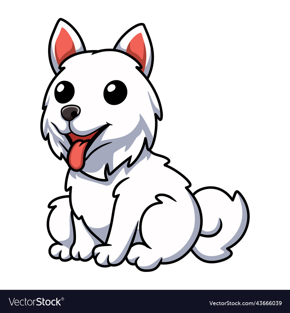 Cute samoyed dog cartoon sitting