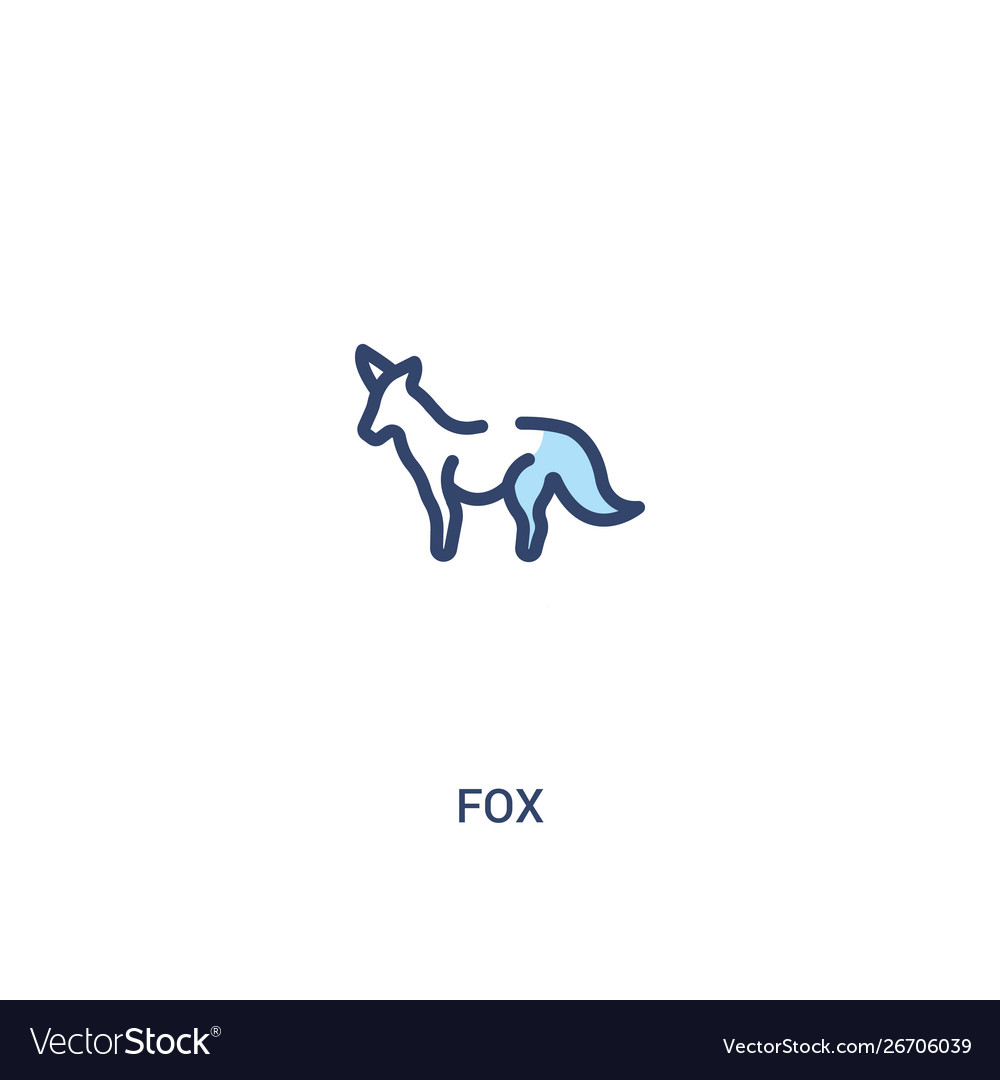 Fox concept 2 colored icon simple line element