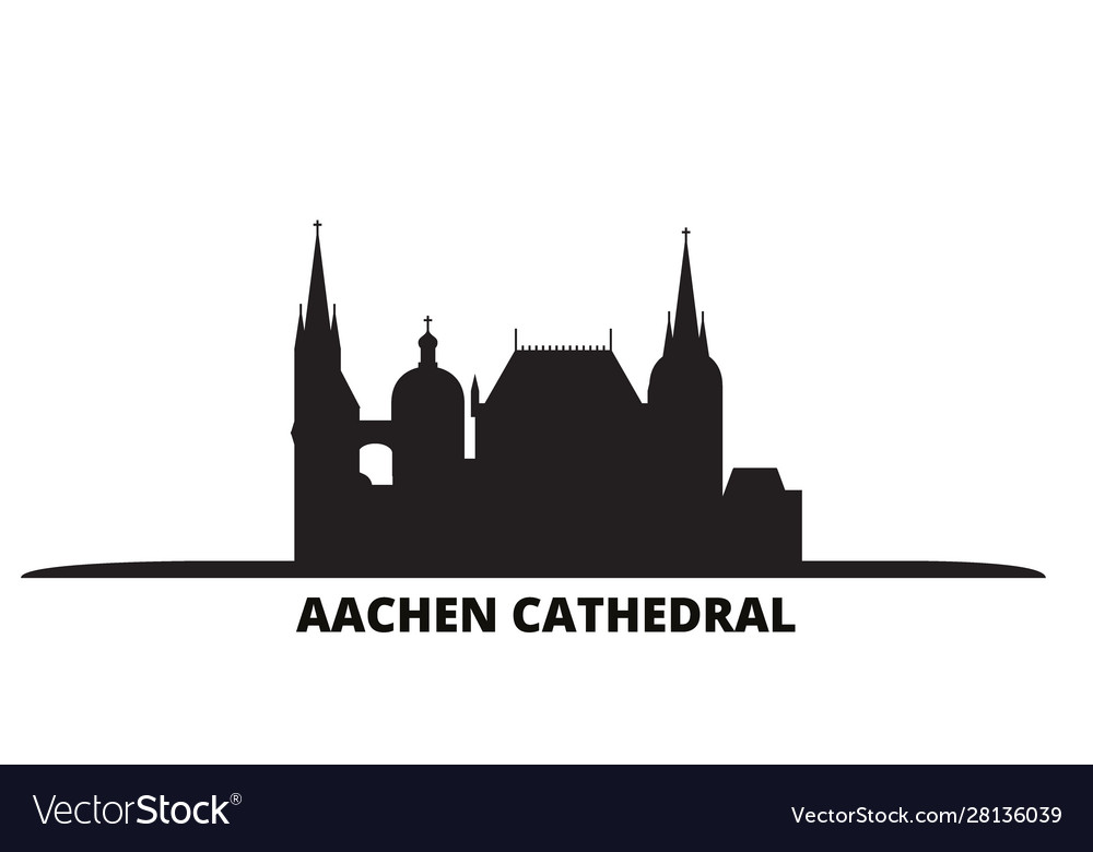 Germany aachen cathedral city skyline isolated