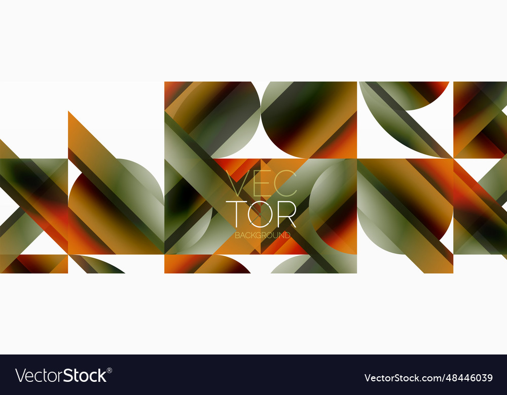 Gradient color triangles and circles on white Vector Image Gradient color triangles and circles on white