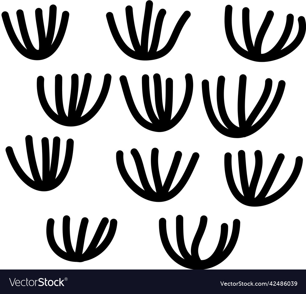 Hand drawn doodle abstract pattern in black vector image Hand drawn doodle abstract pattern in black