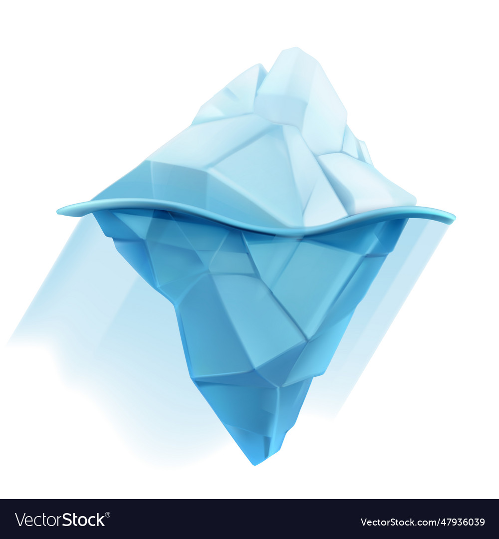 Iceberg low poly style icon Royalty Free Vector Image