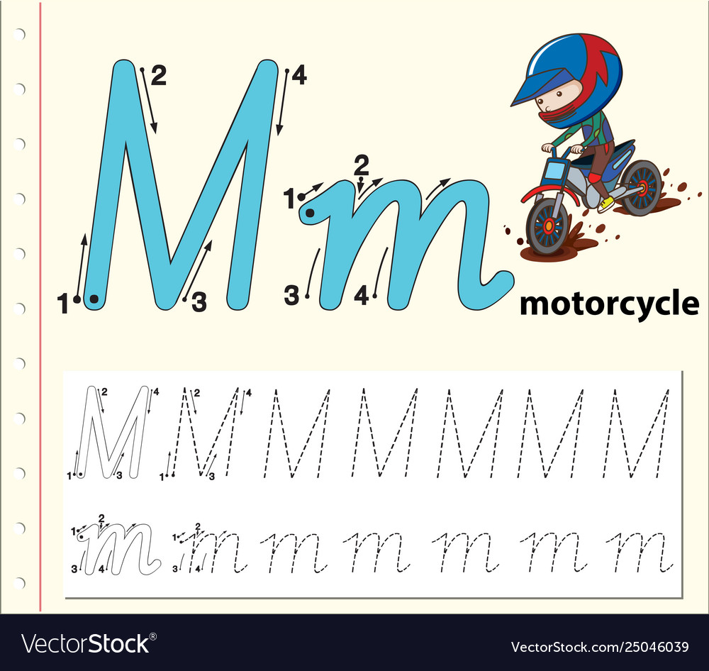 Brief M Rückverfolgung Alphabet Arbeitsblätter