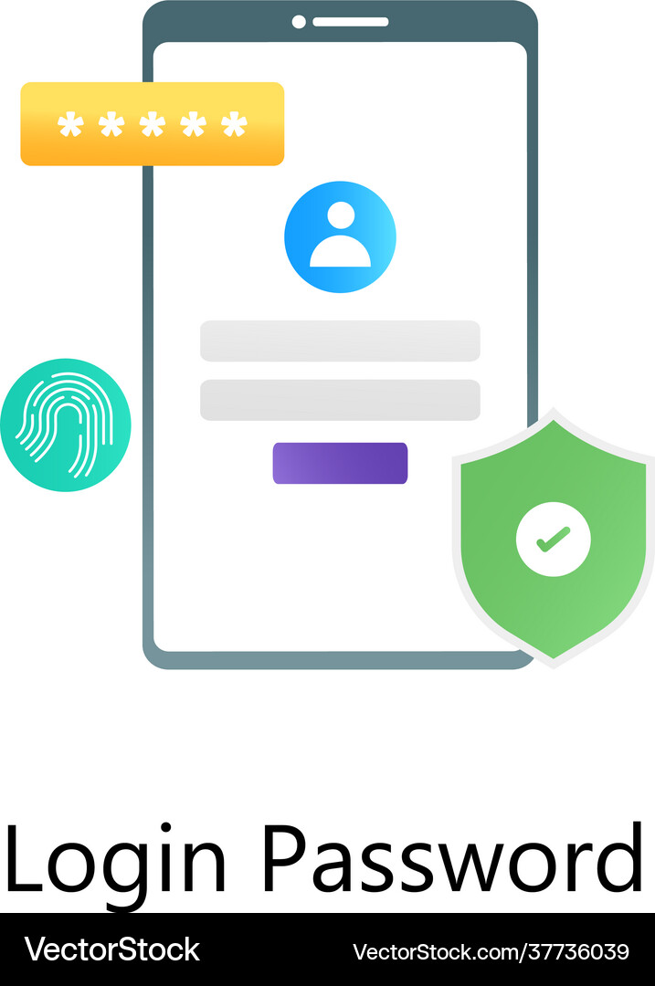 Login password Royalty Free Vector Image - VectorStock