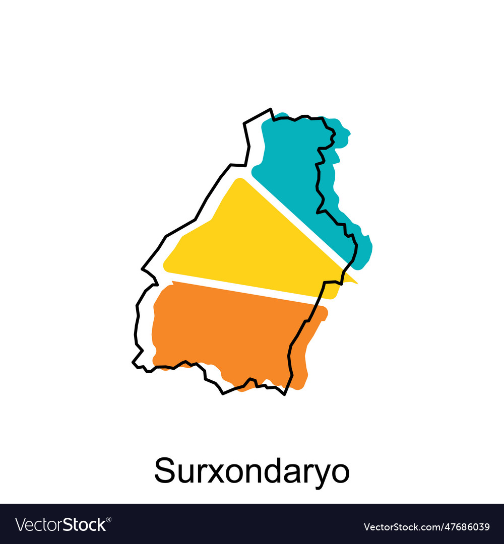 Map of surxondaryo Royalty Free Vector Image - VectorStock