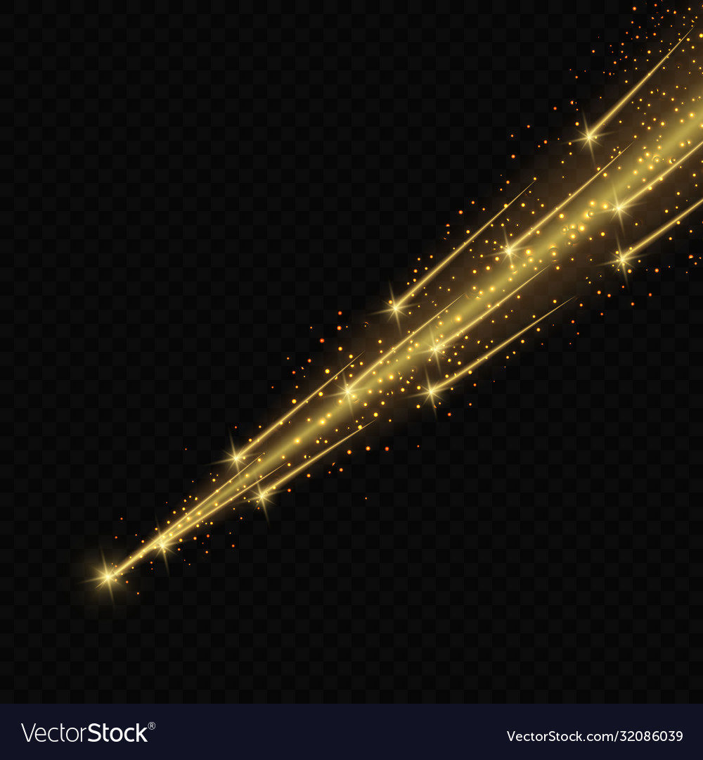 Meteor or comet on transparent background vector image Meteor or comet on transparent background