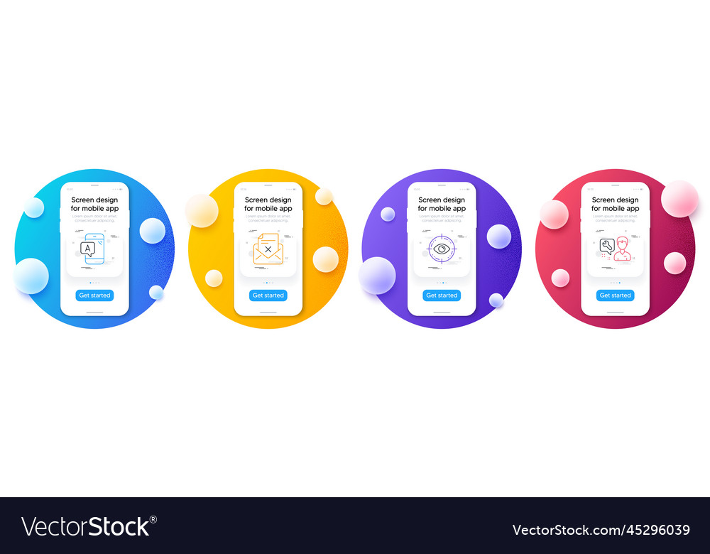 Minimal set of ab testing reject letter and eye vector image Minimal set of ab testing reject letter and eye