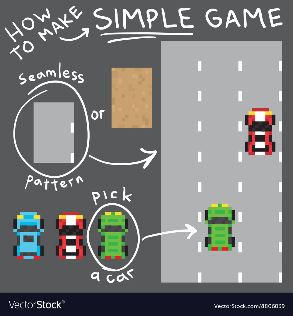 Pixel art style simple game objects set Royalty Free Vector