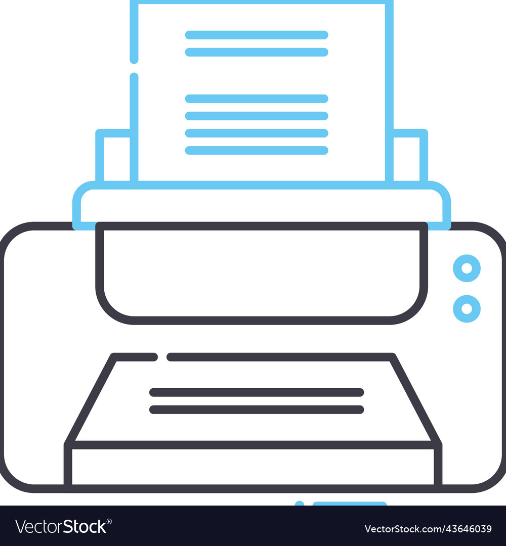 Printing device line icon outline symbol vector image Printing device line icon outline symbol