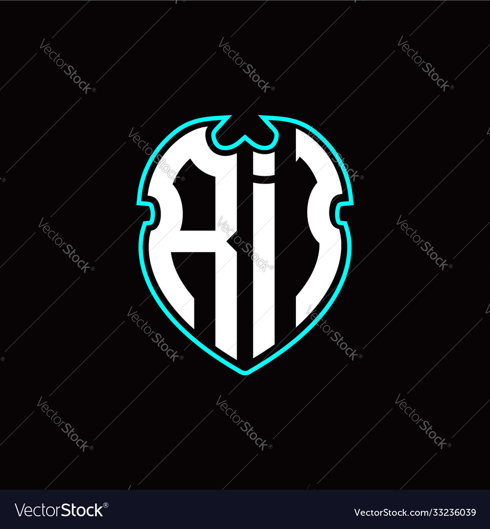 R i initial logo design with a shield shape vector image R i initial logo design with a shield shape