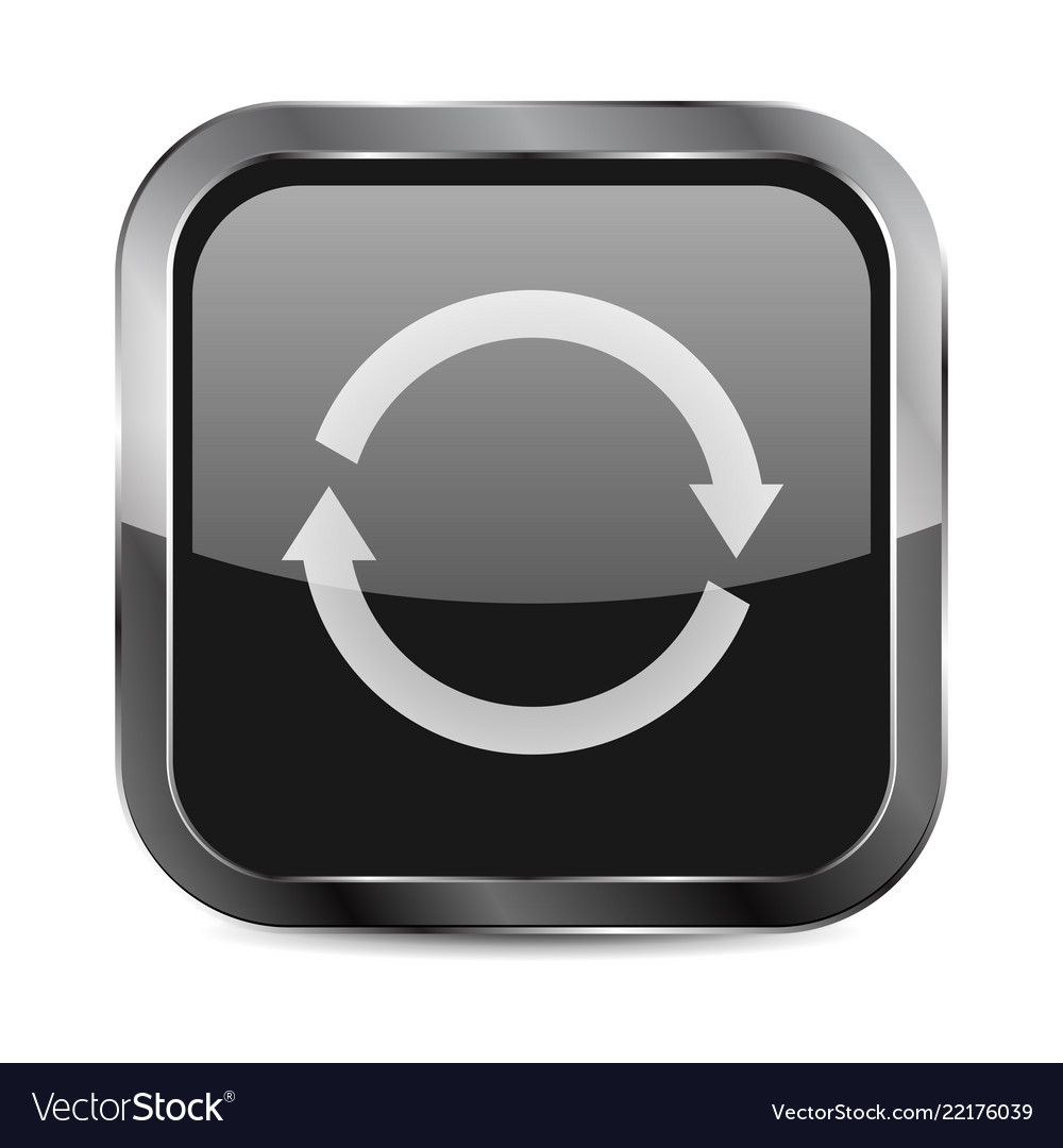 Refresh button 3d black square icon