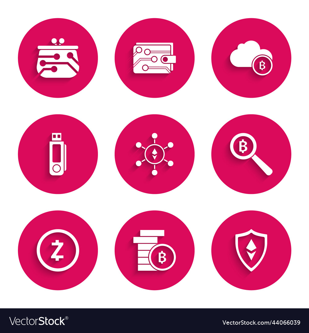 Set blockchain technology ethereum eth Vector Image Set blockchain technology ethereum eth