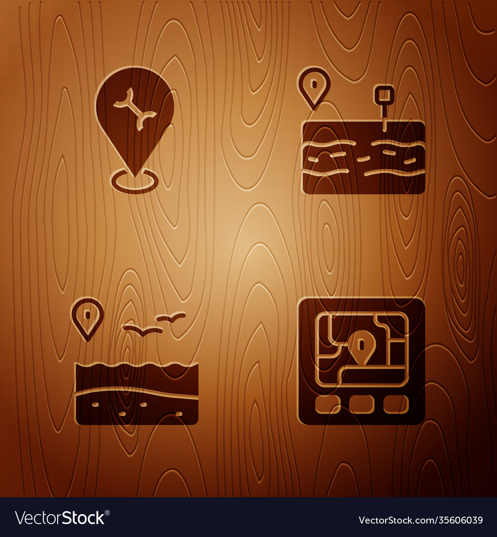 Set gps device with map car service location vector image Set gps device with map car service location