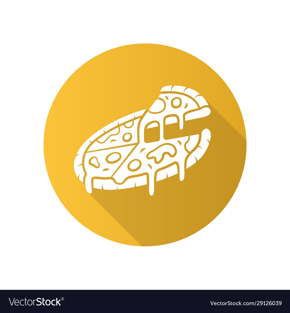 Sliced pizza flat design long shadow glyph icon