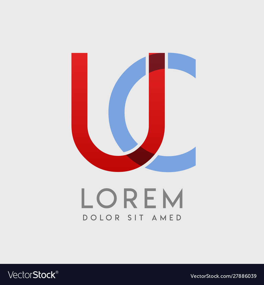 Uc logo letters with blue and red gradation