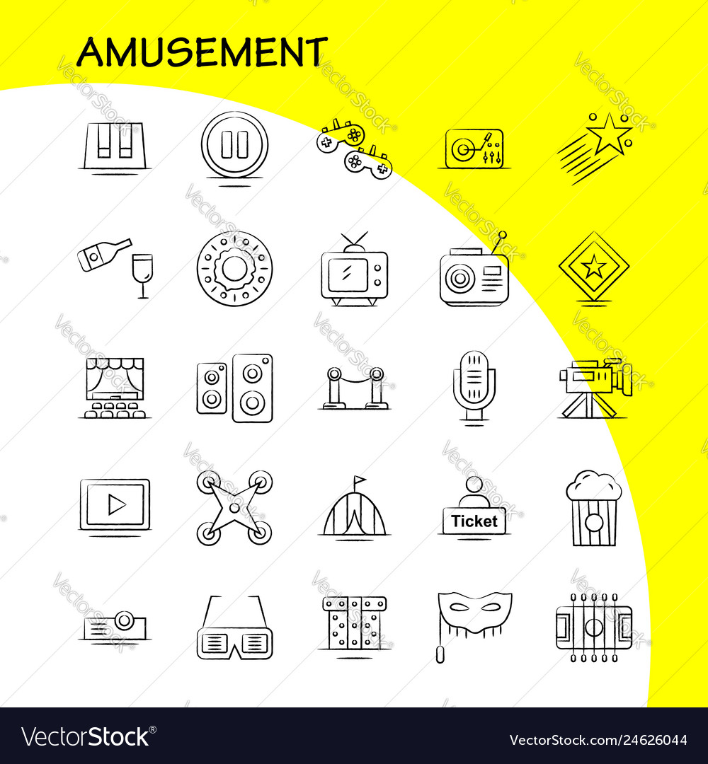 Amusement hand drawn icon for web print
