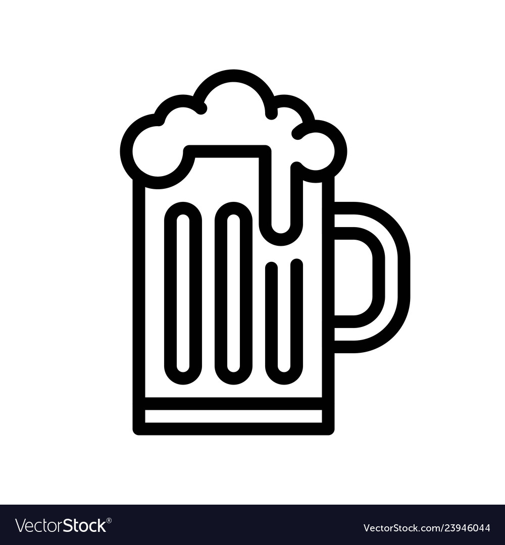 Beer mug feast of saint patrick line icon