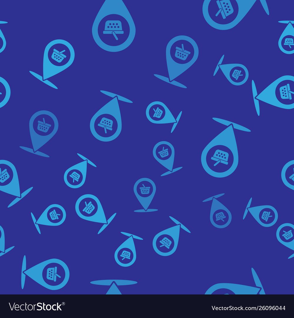 Blue map pointer with shopping basket icon Vector Image Blue map pointer with shopping basket icon