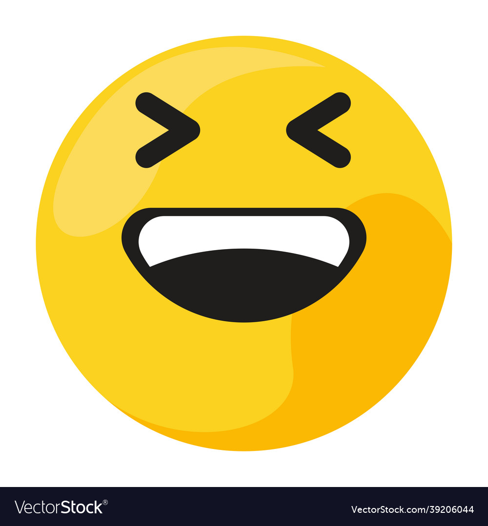 Circular happy emoji smiling Royalty Free Vector Image