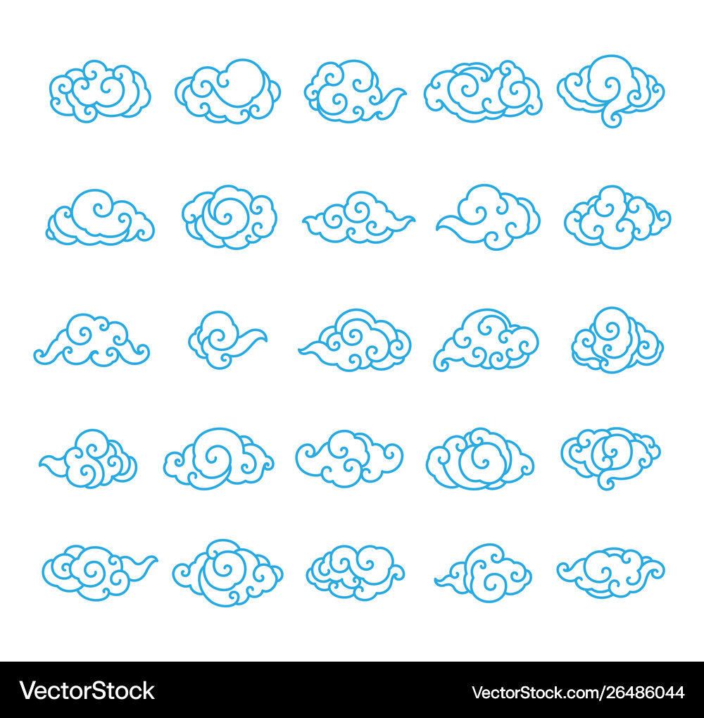 Clouds icon set Royalty Free Vector Image - VectorStock