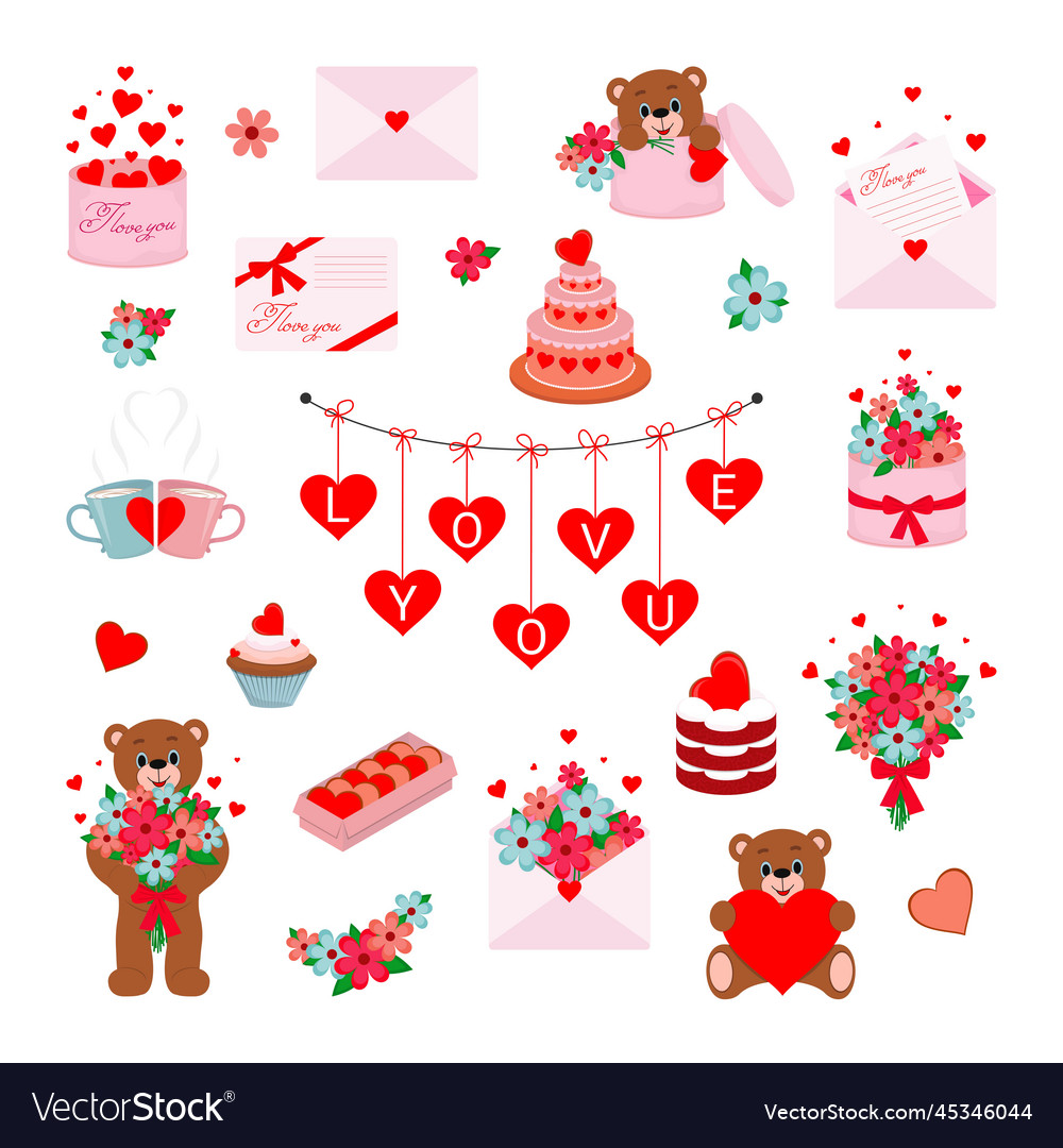 Collection for valentine s day love Royalty Free Vector