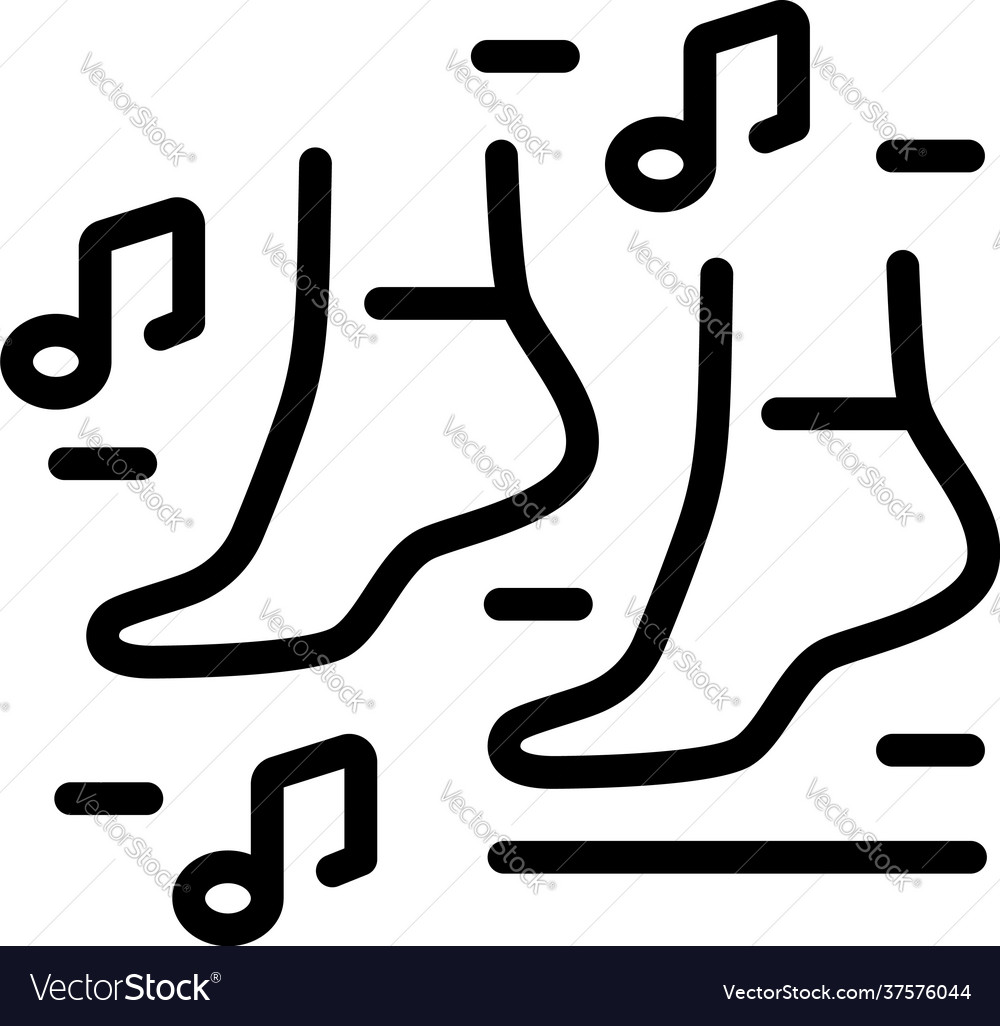 Dancing feet icon outline style Royalty Free Vector Image