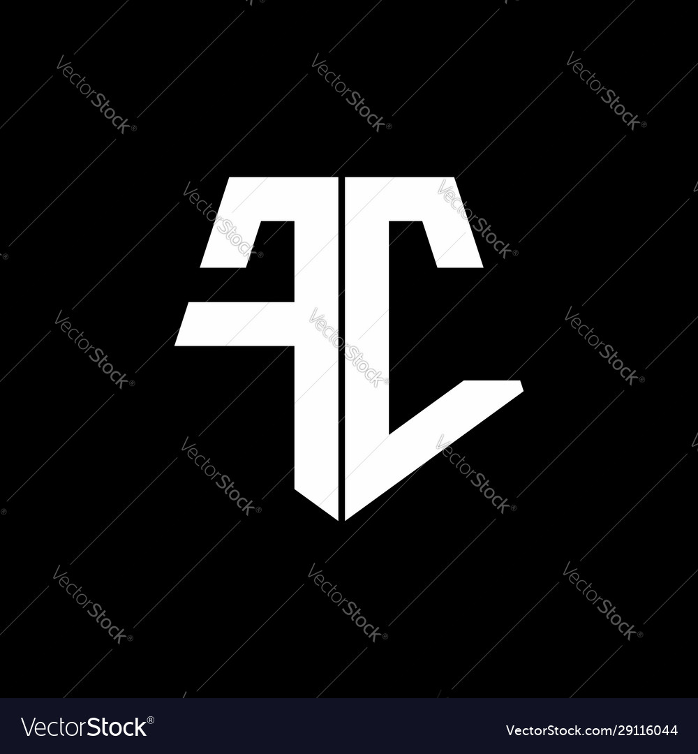 Fc logo monogram with pentagon shape style design