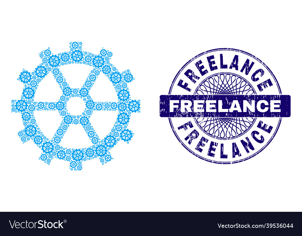 Gear recursion composition of items vector image Gear recursion composition of items