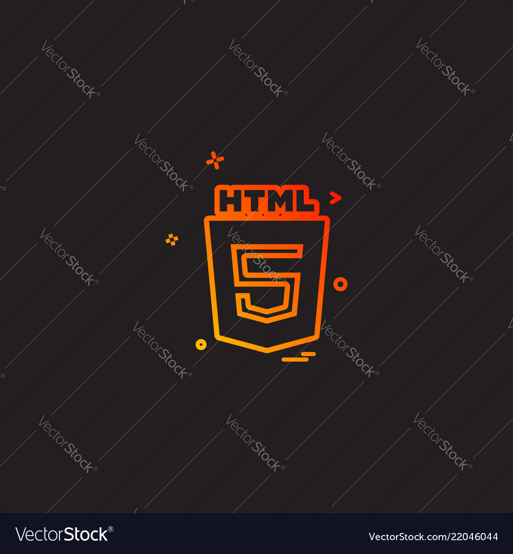 Html 5 icon design vector image Html 5 icon design