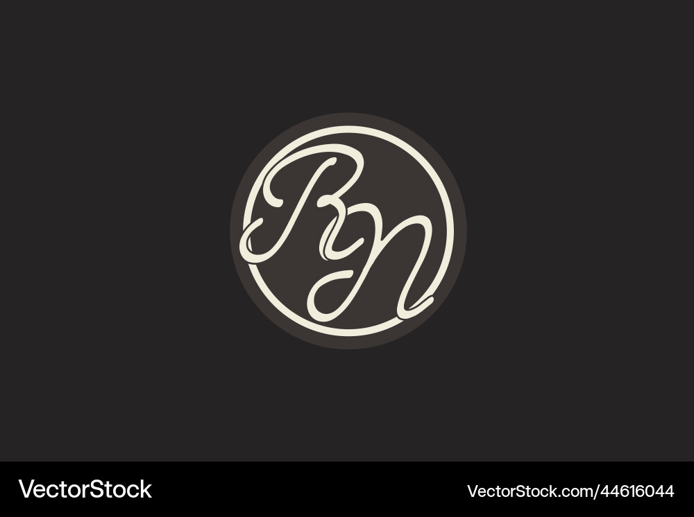 Initial letter rn monogram logo with simple Vector Image