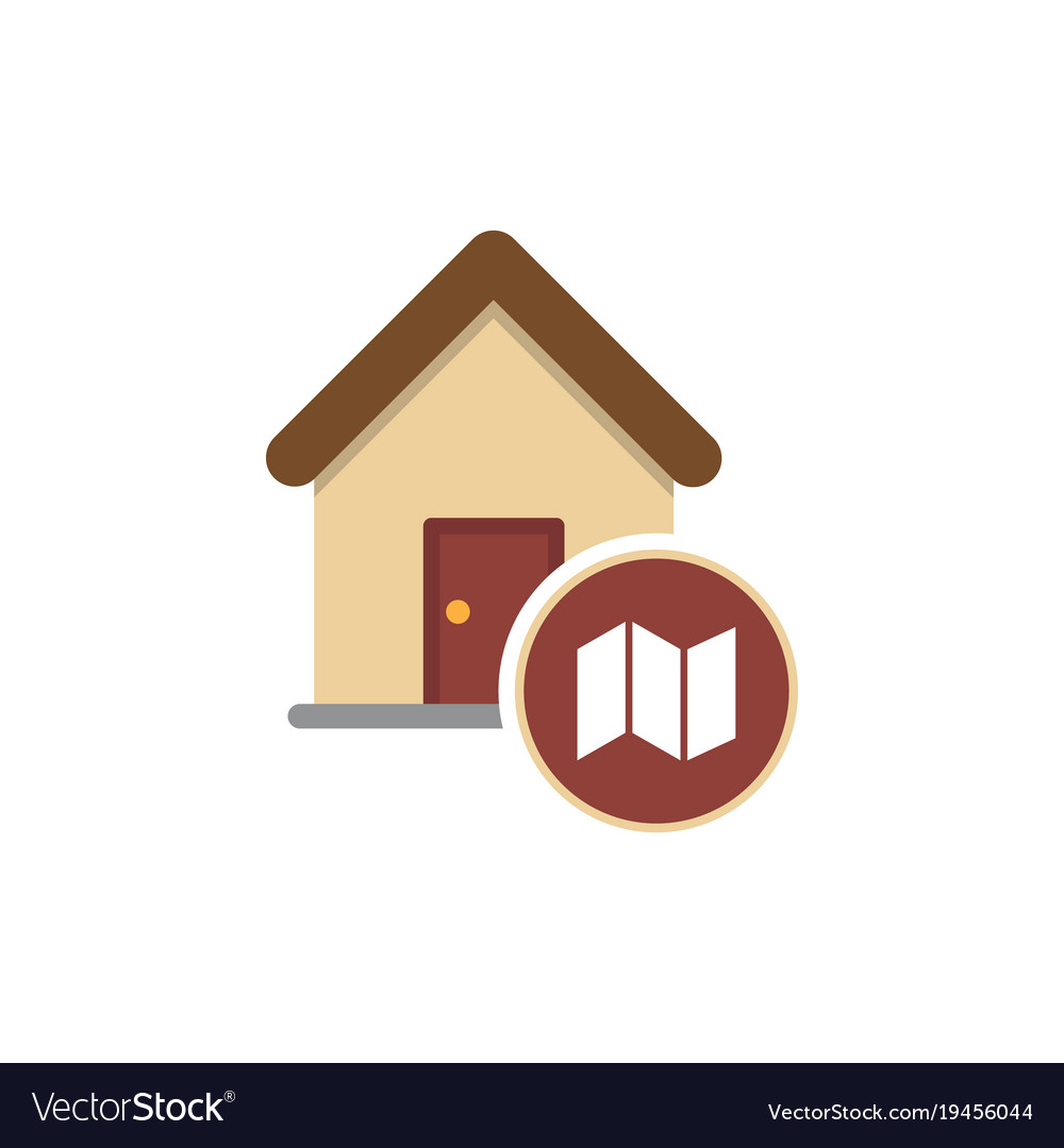 Map pointer with house icon