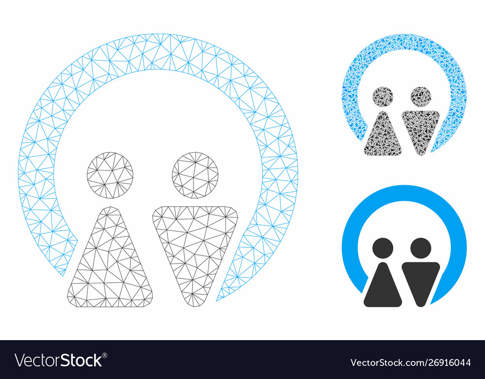 Marriage mesh network model and triangle vector image Marriage mesh network model and triangle