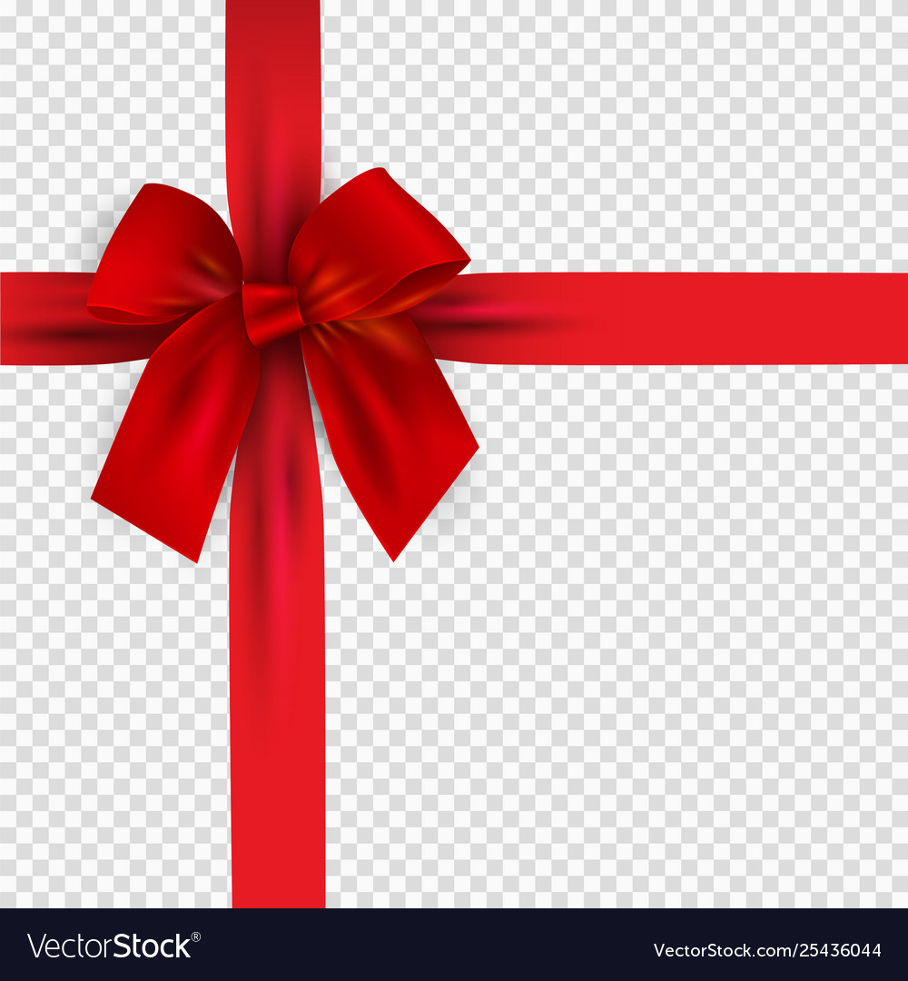 Realistic 3d red bow and ribbon isolated on Vector Image