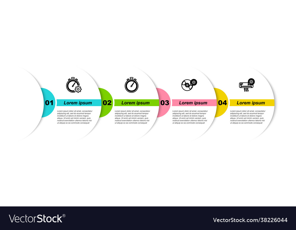 Set line time management setting stopwatch cd vector image Set line time management setting stopwatch cd