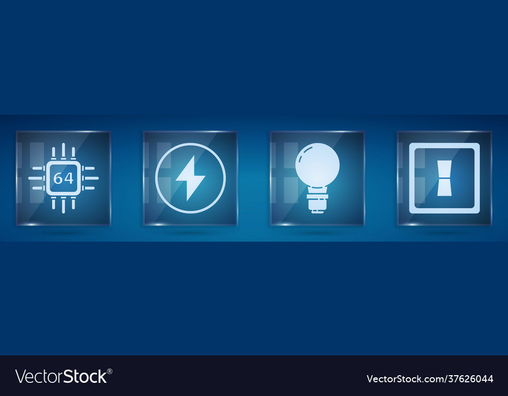 Set processor with microcircuits cpu lightning vector image Set processor with microcircuits cpu lightning