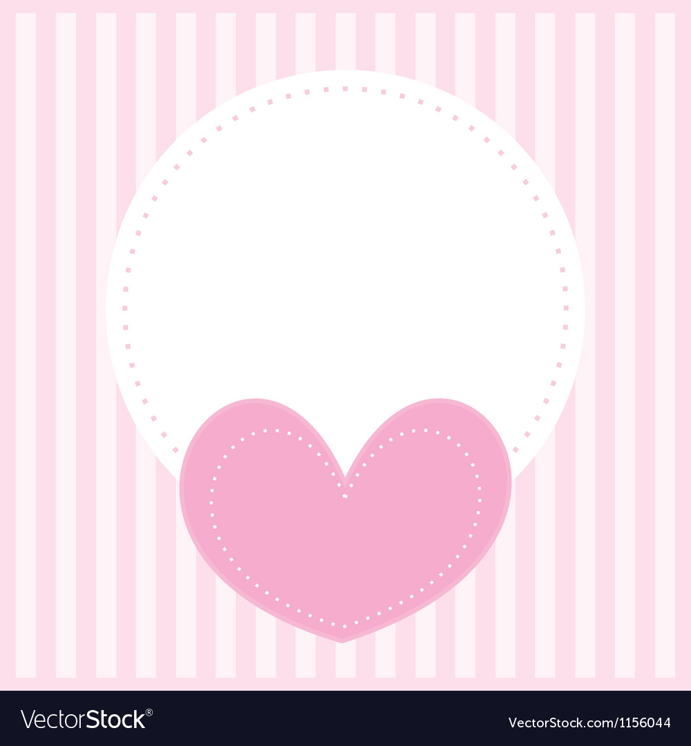 Valentines card with pink heart and white place