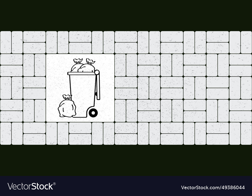 Wheelie bin tile garbage bag and container vector image Wheelie bin tile garbage bag and container