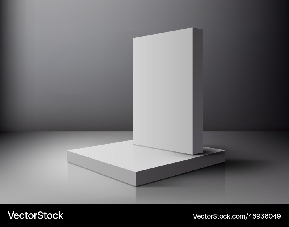 3d realistic empty white podium platform product Vector Image