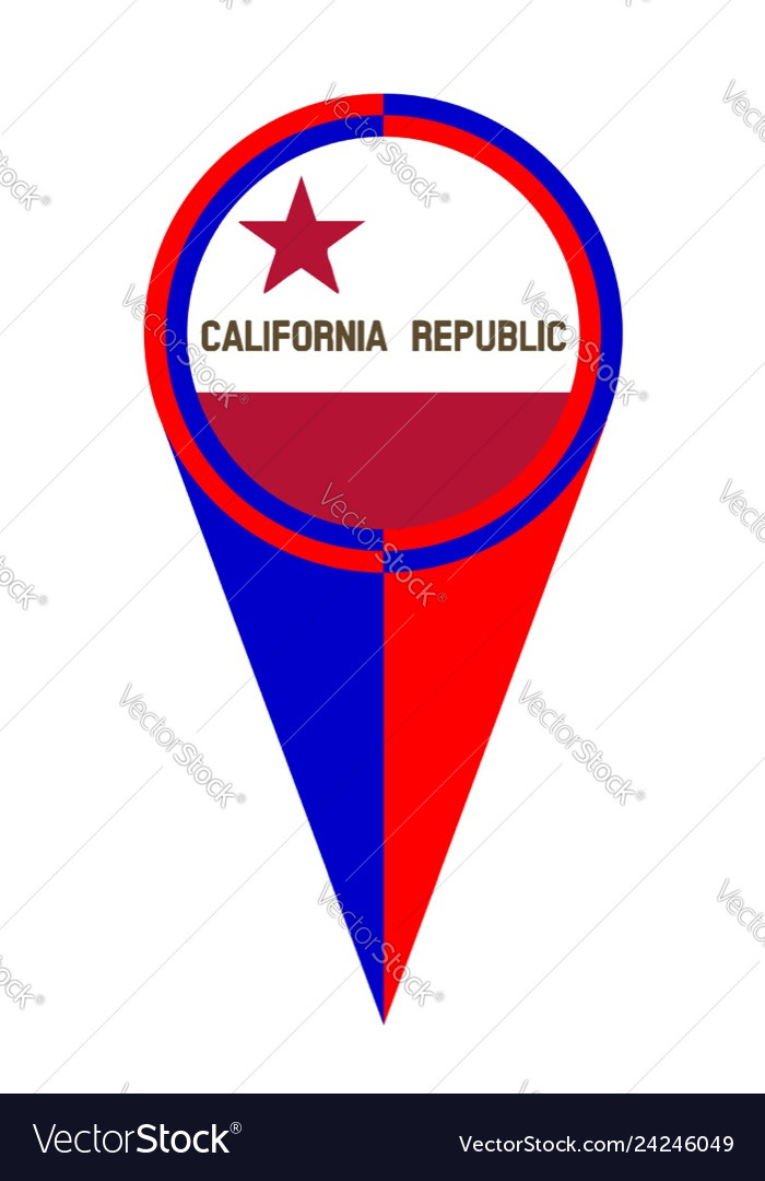 California map pointer location flag