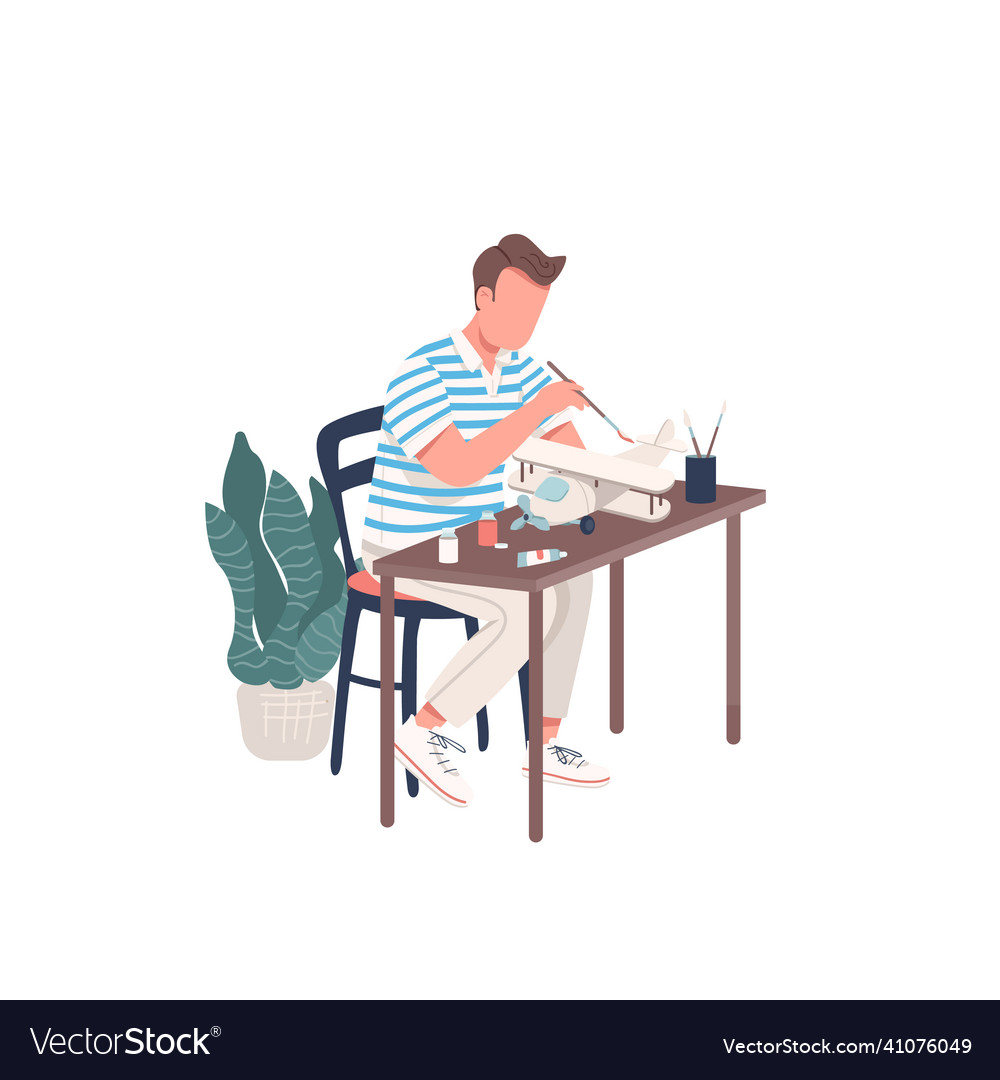 Creative engineer flat color faceless character Vector Image