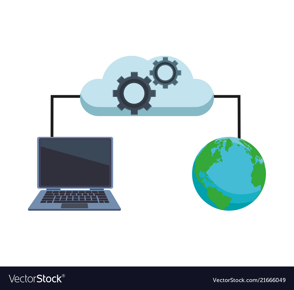 Database and cloud computing vector image Database and cloud computing