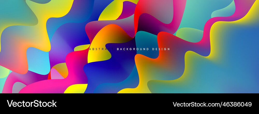 Dynamic liquid waves abstract background Vector Image