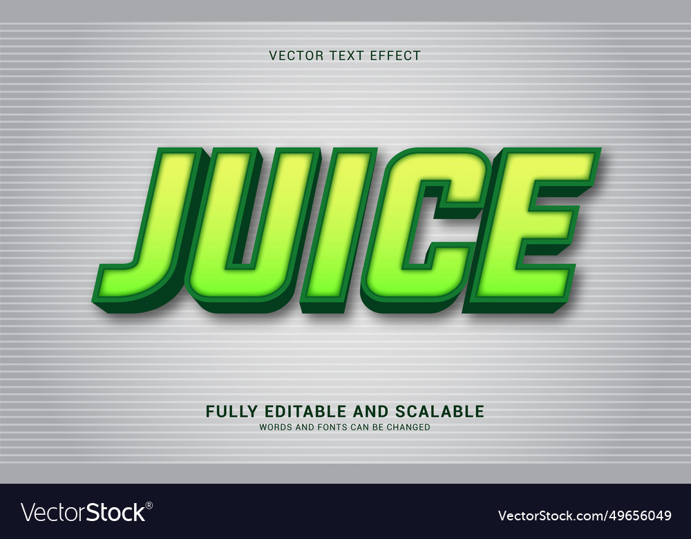 Editable text effect juice style