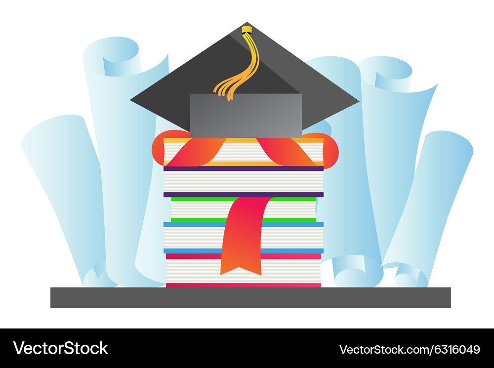 Graduation hat Royalty Free Vector Image - VectorStock