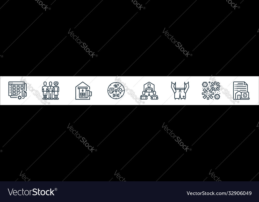 Home line icons linear set quality vector image Home line icons linear set quality