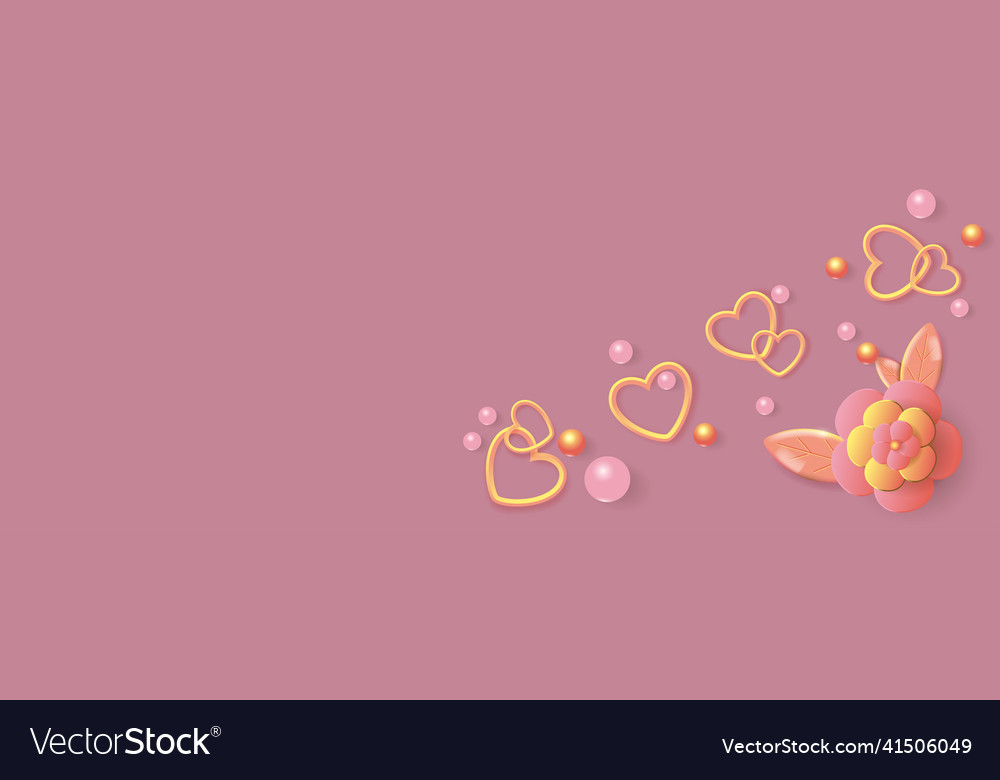 Horizontal banner with 3d flowers