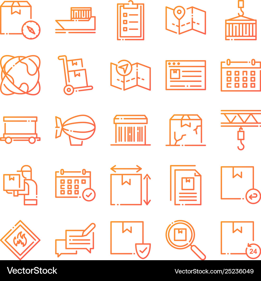 Logistic icons pack Royalty Free Vector Image - VectorStock